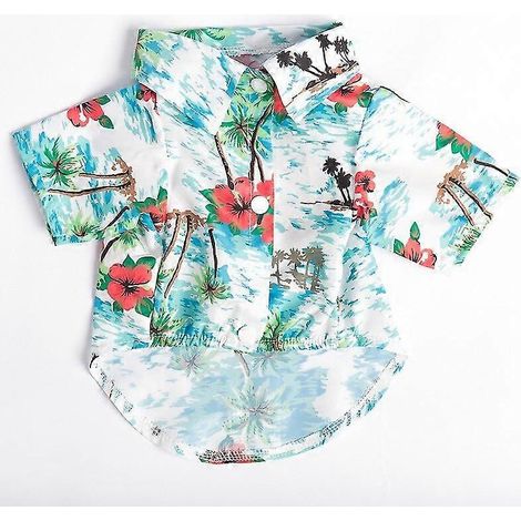 Vêtements d'été pour chien, style hawaïen, manches courtes, imprimé cocotier, collection 2022, cadeau tendance pour animal de compagnie, vert clair. (1/4)