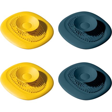 4 Bouchons Evier Cuisine, Bouchon Baignoire Universel en Silicone Bouchon de Filtre Accessoires pour Le Bain (1/5)