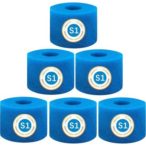 Éponge Filtrante de Type S1,Hautement élastique éutilisable éponge Cartouche filtrante,pour spas, piscines, Jardins extérieurs (6 Pcs) (1/5)