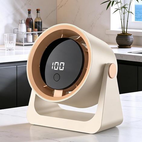 Mini ventilateur 100 vitesses – Contrôle précis du flux d’air – Écran LED digital – Silencieux – Pince polyvalente (bureau, lit, étagère) – Rechargeable USB – Pour travail, étude, sommeil, voyage (1/4)