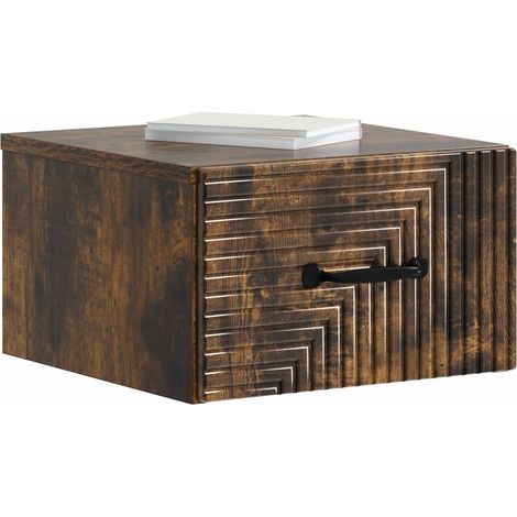 Maison Exclusive - Mobiletto da notte a muro 2 pcs Rovere Fumo 34,5 x 33 x 20 cm