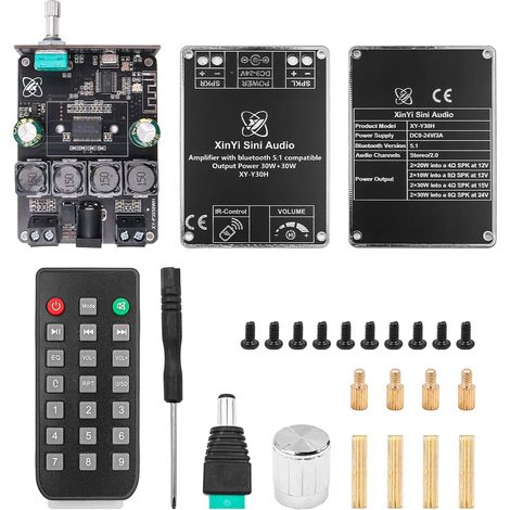 Module amplificateur de puissance numérique Bluetooth stéréo TPA3118 avec télécommande Y30H 30 W + 30 W (1/5)