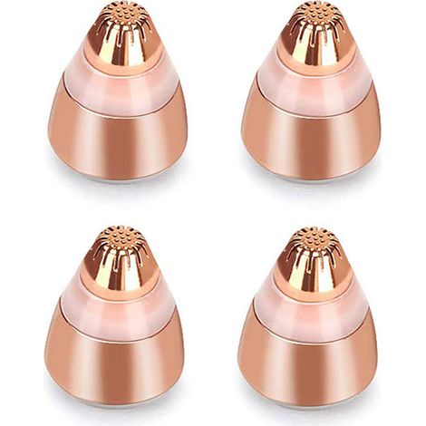 Têtes de rechange pour épilateur à sourcils compatibles avec l'outil d'épilation du visage Finishing Touch Flawless pour femmes, finition lisse, avec brosse de nettoyage, or rose (4 pièces) (1/5)