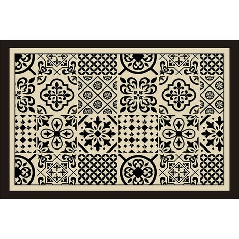 Ede Carreaux à motifs style rétro - carrés 5080cm (terre de diatomées) Tapis de sol en terre de diatomées, tapis de bain, très absorbant, antidérapant (1/5)