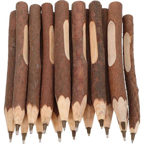 Lot de 16 stylos à bille multifonctions pour la maison, en bois, pratiques et parfaits pour l'écriture.-17X1.8CM