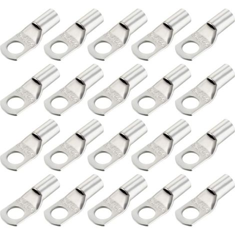 10AWG Batterieklemmen, Ringkabelschuh, Klemmring, silber, 20er-Packung