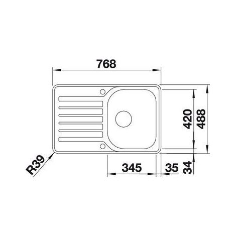 Blanco Lantos 45 - Lavello, 77x49 cm, con comando piletta di scarico, acciaio inox spazzolato 519059