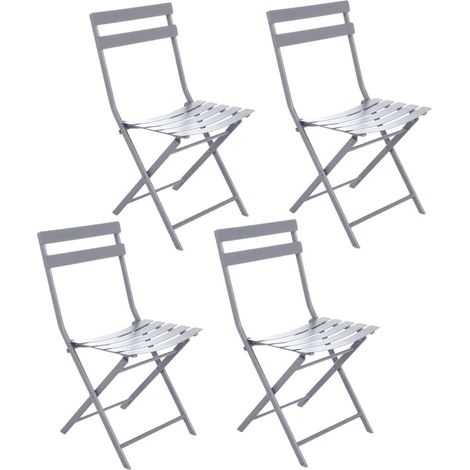 Lot de 4 chaises de jardin pliantes en métal GREENSBORO (1/2)
