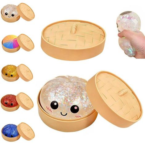 Balle anti-stress scintillante pour la stimulation sensorielle et le soulagement du stress, flexible, 1 pièce transparente (f2)transparent (1/4)