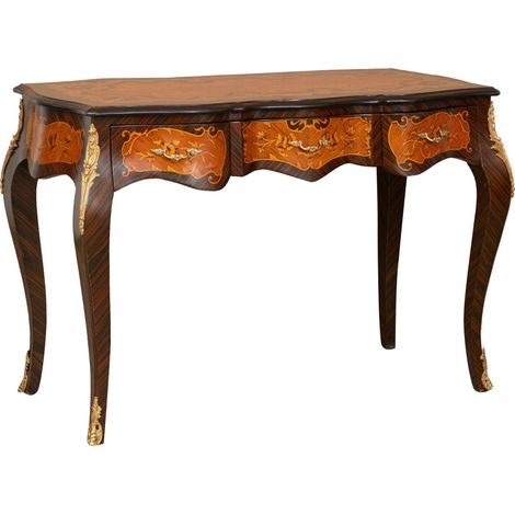 Vintage desk 122x60x81 cm Wooden desk and bronze decorations Antique desk Classic desks Table with drawers Handmade (1/5)