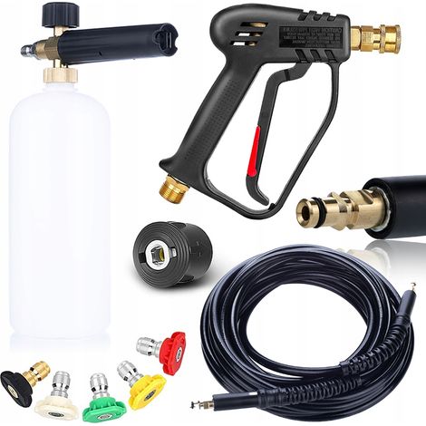 Set Pistola e Tubo Alta Pressione 10m con Schiumogeno – Compatibile con Idropulitrice Kärcher K2–K7  5 Ugelli  200 BAR