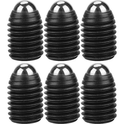 Lot de 10 poussoirs à bille à ressort en acier au carbone, filetage hexagonal M12, vis de fixation, poussoir à bille en acier au carbone (M12 x 16)