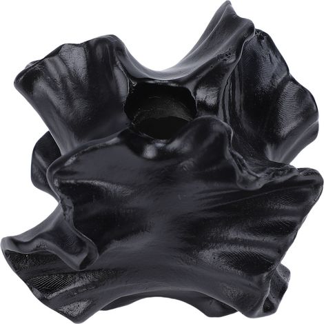 Vase moderne noir minimaliste en résine, idéal pour décorer un bureau ou une table à manger. Parfait pour le salon, le bureau ou la salle de séjour. (1/5)