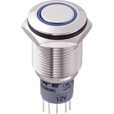 TRU COMPONENTS 701979 LAS2GQF-22E/B/12V/N/P Vandalismusgeschützter Drucktaster 250 V/AC 3 A 2 x Ein/