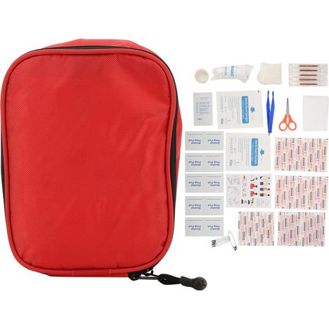 Trousse de Secours Extérieure 16 Pièces, Sac d'Urgence de Sauvetage, Kit de Soins et Outils Rouge (1/5)