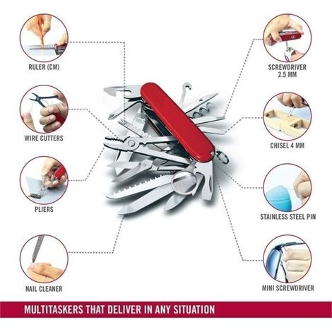 Cellfast – Couteau suisse multifonction 33 en 1 – Lame en acier inoxydable – Ciseaux, tire-bouchon, tournevis – Pour usages professionnels