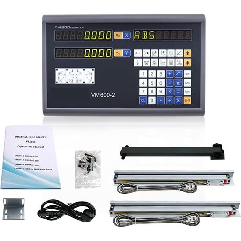 Échelle linéaire numérique VM600-2 lecture numérique Dro Set Kit d'échelles linéaires 5U lignes d'encodeur linéaire 50mm à 1000mm for les Machines de tour pour la machine de tour de fraisage de moulin (1/3)
