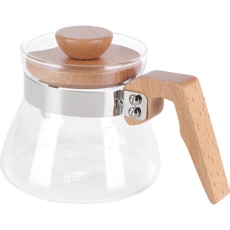 400-ml-Teekanne, Glaskaffeekanne mit Holzgriff, Küchenkessel, Tischaccessoire. (1/5)
