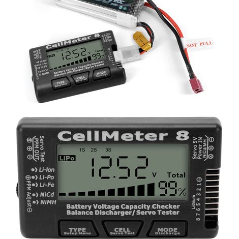 Batterieprüfgerät, Balancerentlader, Servotester, schwarz (1/5)