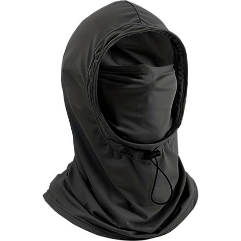 Masque de protection solaire Chapeau de protection solaire rafraîchissant à séchage rapide, respirant, anti-UV, en soie glacée, protection solaire pour le visage, protection du cou en plein air, noir (1/5)
