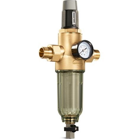 iSpring WSP50PRG Prefiltro per Sedimenti con Regolatore di Pressione, G 3/4''-1'', Ottone Senza Piombo, Prefiltro Lavabile da 50 Micron (1/5)