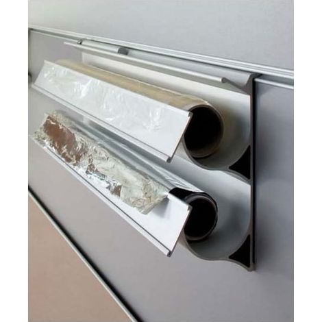 Dérouleur aluminium 2 niveaux – Largeur 200 mm – Hauteur 137 mm – Finition anodisée – Pour crédences murales – Zobal