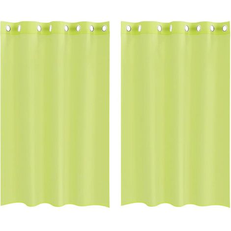 Voilages à œillets, deux pièces, vert pomme, 140 x 175 cm (1/5)