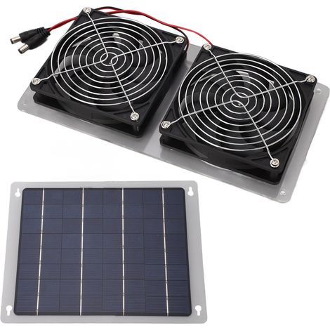 Solarpanel-Lüfterset 100W Solarbetriebener Außenlüfter für Haustierhaus/Dachboden (1/5)