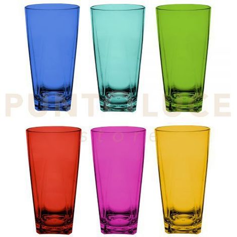 TUMBLER BICCHIERI ALTI SET 6 PEZZI MULTICOLOR