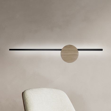 [NEUWERTIG] Tk Lighting Led Wandlampe Leuchte Java Ii Schwarz Eiche Metall Höhe 93 Cm B-Ware