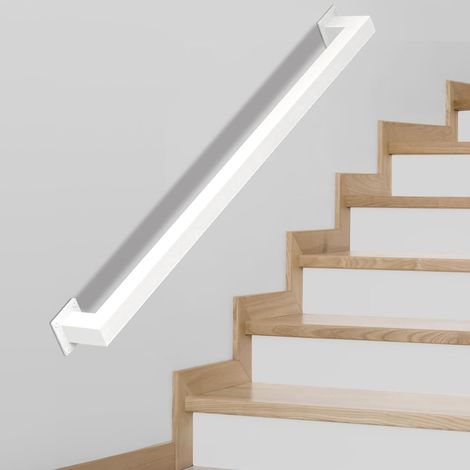 Rampe d'escalier d'intérieur 30 cm, blanc, main courante pour escalier, extérieur/intérieur, acier inoxydable, blanc, 30 cm (1/5)