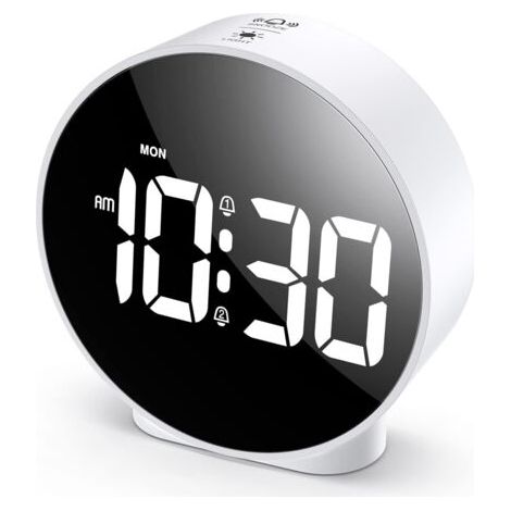 Sveglia digitale, display LED HD, sveglia digitale, sveglia da tavolo semplice, sveglia elettronica da scrivania, doppia sveglia, visualizzazione 12/24 ore, luminosità regolabile su 4 livelli per came