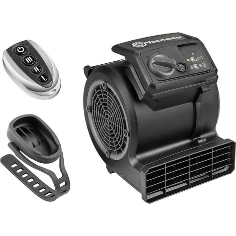 Air Mover 3 vitesses Télécommande Ventilateur De Gym Au Sol Ventilateur De Vélo Silencieux, Sèche Tapis, Cool, Noir (1/5)