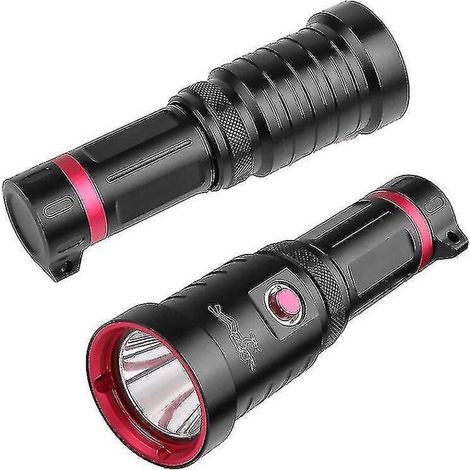 Lampe torche de plongée sous-marine LED 3000 lumens, étanche jusqu'à 100 m.