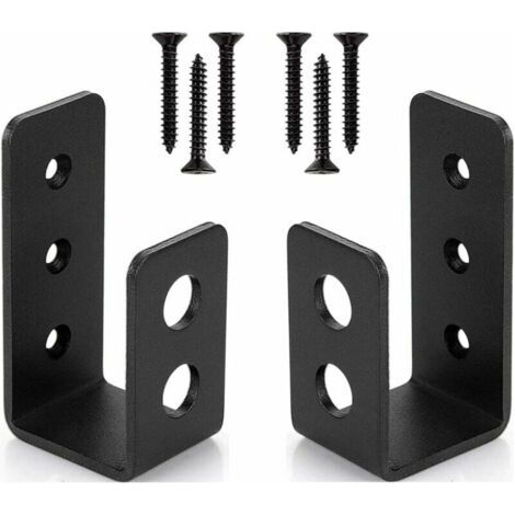 royaluxe-Lot de 2 Supports de Porte Robustes en Acier pour Portes de 2 x 4 - Barre de Sécurité en Forme de U