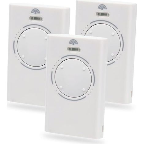 Télécommande portail universelle 4 canaux 433,92 MHz – Lot de 3 pièces blanc XT4 SLH avec piles incluses (1/5)