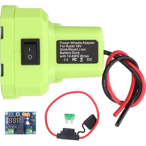 Adaptateur de batterie 18V pour Ryobi, fil 14 AWG, fusible 30A, outil électrique sans fil, connecteur isolé (1/5)