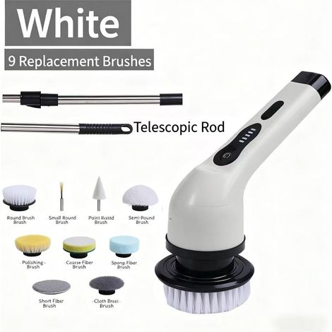 Brosse de nettoyage électrique neuf têtes multifonction à cuisine puissant deux vitesses dépoussiéreur Verre (1/5)