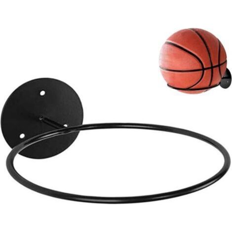 Support de Ballon Mural, Mur de Support de Ballon, Métal Support de Ballon Mural pour Basketball Football Rugby Volleyball Football Scoreboard (Noir) (1/5)