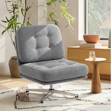 Sillón giratorio de chenilla 360° con asiento ancho OKMYHOME (1/5)