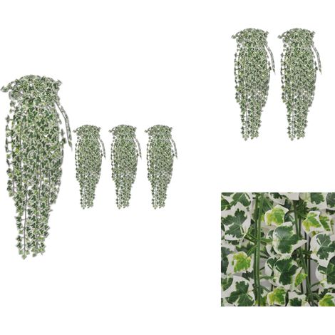 Buissons artificiels de lierre 4 pcs Bigarré 90 cm - Plantes Artificielles - Lierres Artificiels - Décoration Intérieure - Plantes Vertes - Décoration Murale (1/3)