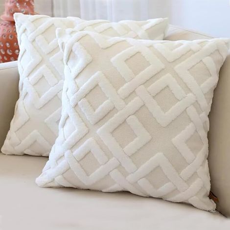 Juego de 2 fundas decorativas de pana para cojines, 45 x 45 cm, fundas de almohada para sofá, coche, hogar, sala de estar, dormitorio, decoración de sofá cama. (1/3)