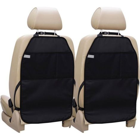 Lot de 2 Tapis Protection Siège Auto, Imperméable, Poches Maille, Anti-Rayures, Universel (1/5)