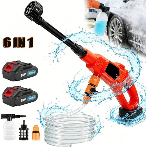 Pistolet Nettoyeur Haute Pression 18V – Compatible Makita BL. 630 PSI, Kit avec 2 Batteries. Pour Voiture/Jardin/Allée. Modèle (1/5)