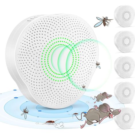 [NUNCA UTILIZADO]Repelente ultrasónico para ratones, control de plagas ultrasónico, controlador ultrasónico de plagas con LED, repelente de mosquitos para cucarachas, ratones, moscas, mosquitos y arañ (1/5)