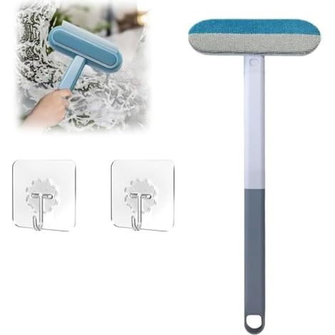 Brosse 2-en-1 Anti-Poils & Nettoyeur de Moustiquaire avec Long Manche – Brosse Réutilisable Multi-Surface pour Canapé, Tapis, Vêtements, Verre & Maille (1/4)