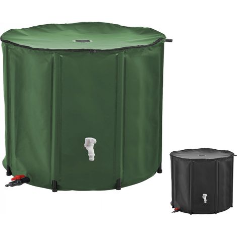 Linxor – Récupérateur d'eau de pluie pliable 1000 L – ABS résistant aux intempéries – Robinet de gestion du débit – Pour surfaces stables (1/5)