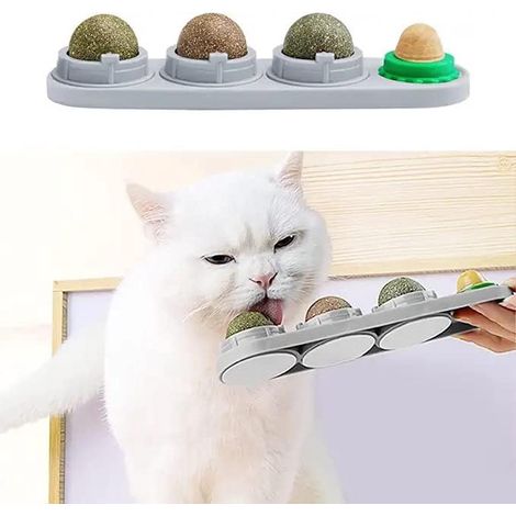 Cat Catnip Ball Toy Made with Catnip Leaves & Silver Vine Fruit Practical Pet Play Ball 19.55.23.7cm (1/5)