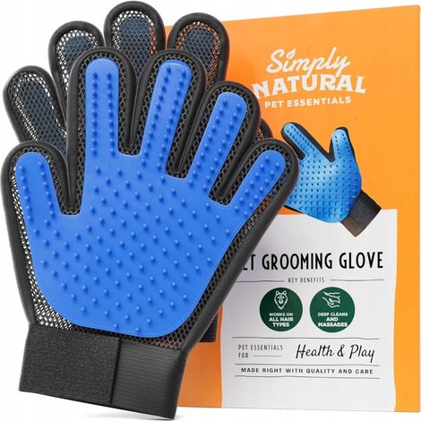 Gants de toilettage pour animaux SimplyNatural, lot de 2 avec fermeture velcro (1/5)