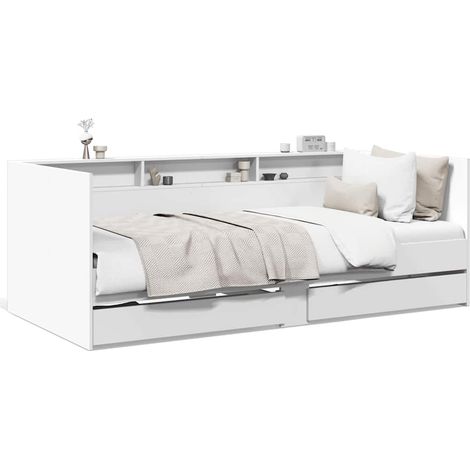 Maison Exclusive - Sofá cama con cajones sin colchón blanco 90x19 (1/5)